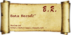 Bata Rezső névjegykártya